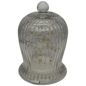IKEA STRALA Glass Cloche Dome Table Lamp with Fairy String Lights